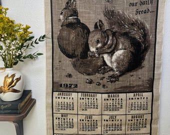 Pano de prato com esquilo | Decoração de parede divertida