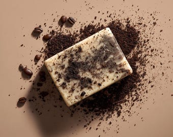 Handmade Coffee Tallow Soap, Organic Grounds, Natural Spa Gift