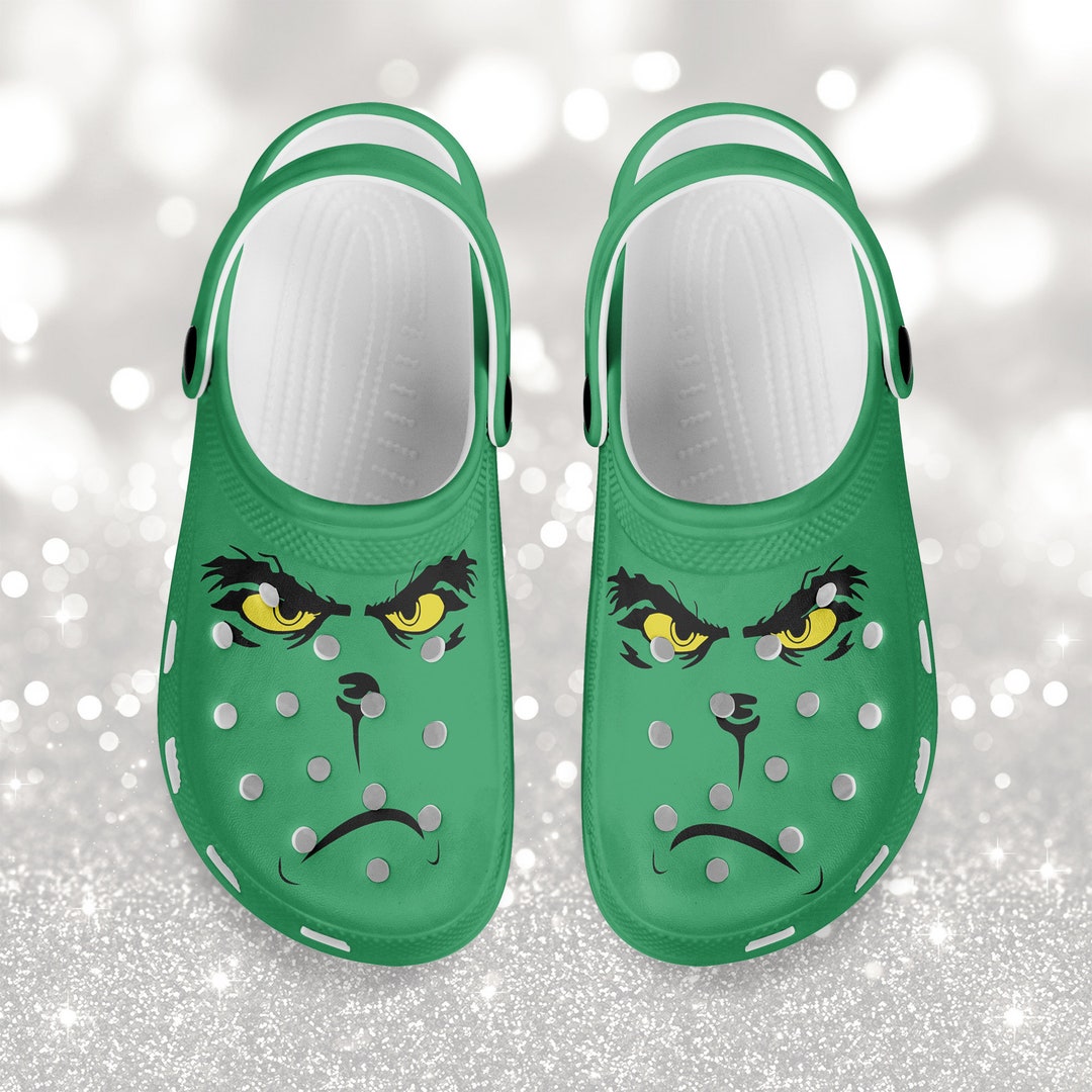 Funny Grinch Christmas Clogs Grinch Summer Crocs Grinch Etsy