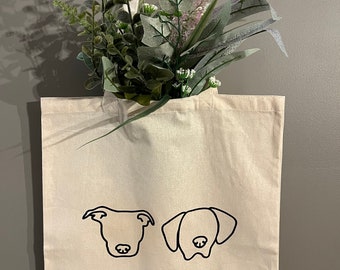 Personalized Canvas Bag | Dog Tote Bag | Cute Canvas Tote Bag | Big Tote Bag | Custom Canvas Bag