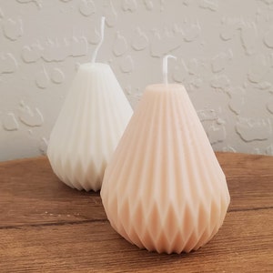 Pear Shaped Geometric Candle