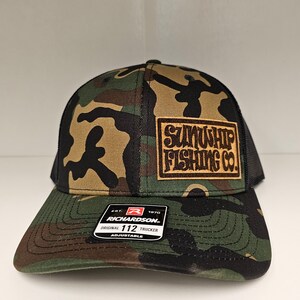 Camo/Black-SunWhip Fishing Co. Hat-Cork Logo