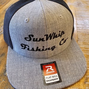 Grey, Black Sunwhip Fishing Co. Hat