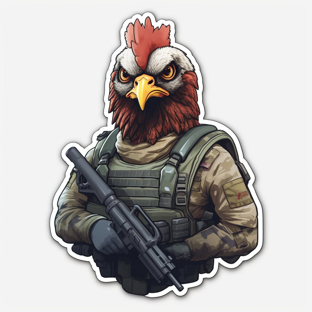 Tactical Chicken Stickers Etsy