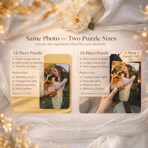 Custom Photo Puzzle, Personalized Picture Puzzle, Create Your Own Puzzle, 12 or 28 Piece, Wedding Favor, Party Favor, Kids & Business Gift image 2