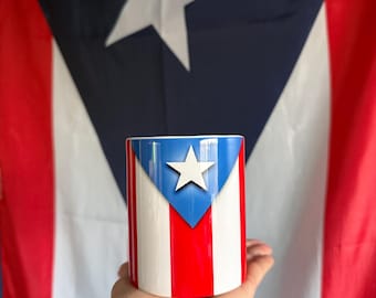 Puerto Rico Flag Mug 11 oz | Boricua Pride Coffee Cup | Puerto Rican Flag Ceramic Mug | Gift for Puerto Rican | Isla del Encanto