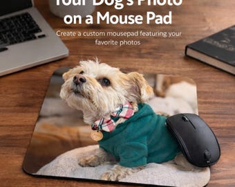 Custom Dog Photo Mouse Pad | Personalized Pet Mouse Pad | Dog Lover Desk Gift | Custom Pet Photo Mousepad | Memorial or Everyday Use