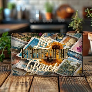 Beach Life License Plate Sublimation Design: Travel Vibes PNG (Digital Download