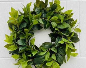 Camellia Leaf Wreath: All Seasons Greenery, Farmhouse Style