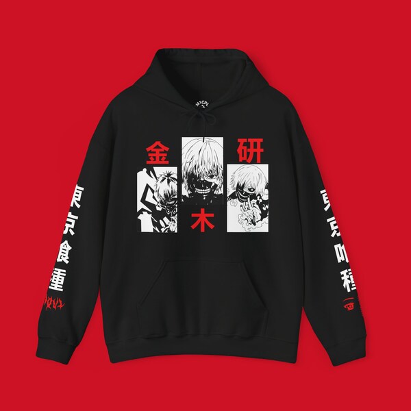 Tokyo Ghoul Hoodie | Kaneki Graphic Print | Unisex Anime Streetwear | Pullover | Lots of Colors | Kaneki's Duality Hoodie | Ghoul-Streetwear