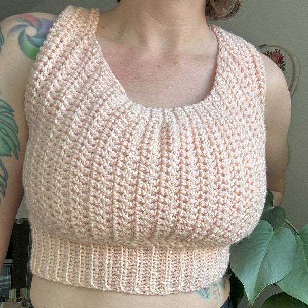 Fitted Crop Top - PDF Crochet Pattern, stylish, wearable, DIY