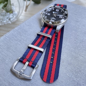 Premier Nato - Blue and Red Watch Strap