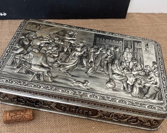 Vintage Large Silver Plated Belgian GBC Cookie Box, A True Masterpiece of Pastry Art, Your Home Decor, Ideal Gift