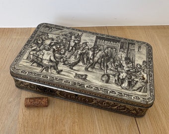 Vintage Large Silver Plated Belgian Cookies Tin Box, A True Masterpiece of Culinary Art, Your Home Decor, Ideal Gift