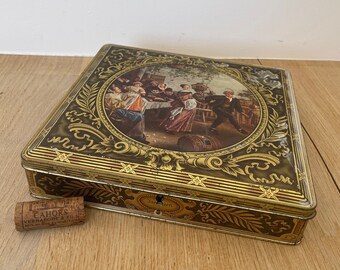 A masterpiece of pastry packaging, PAREIN Antique Biscuit Box, Belgium, 1910, Collectible, Home Decor, Versatile Gift.