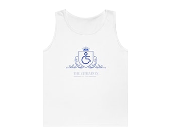 Camiseta regata com o logotipo Accessible Crest | Emblema do Orgulho da Pessoa com Deficiência
