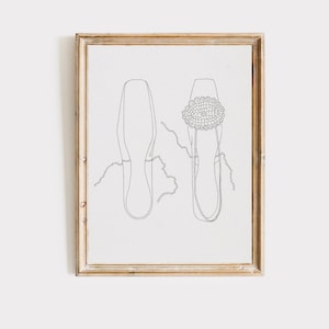 Vintage Shoe Line Art Print | Minimalist Fashion Illustration | Digital Download