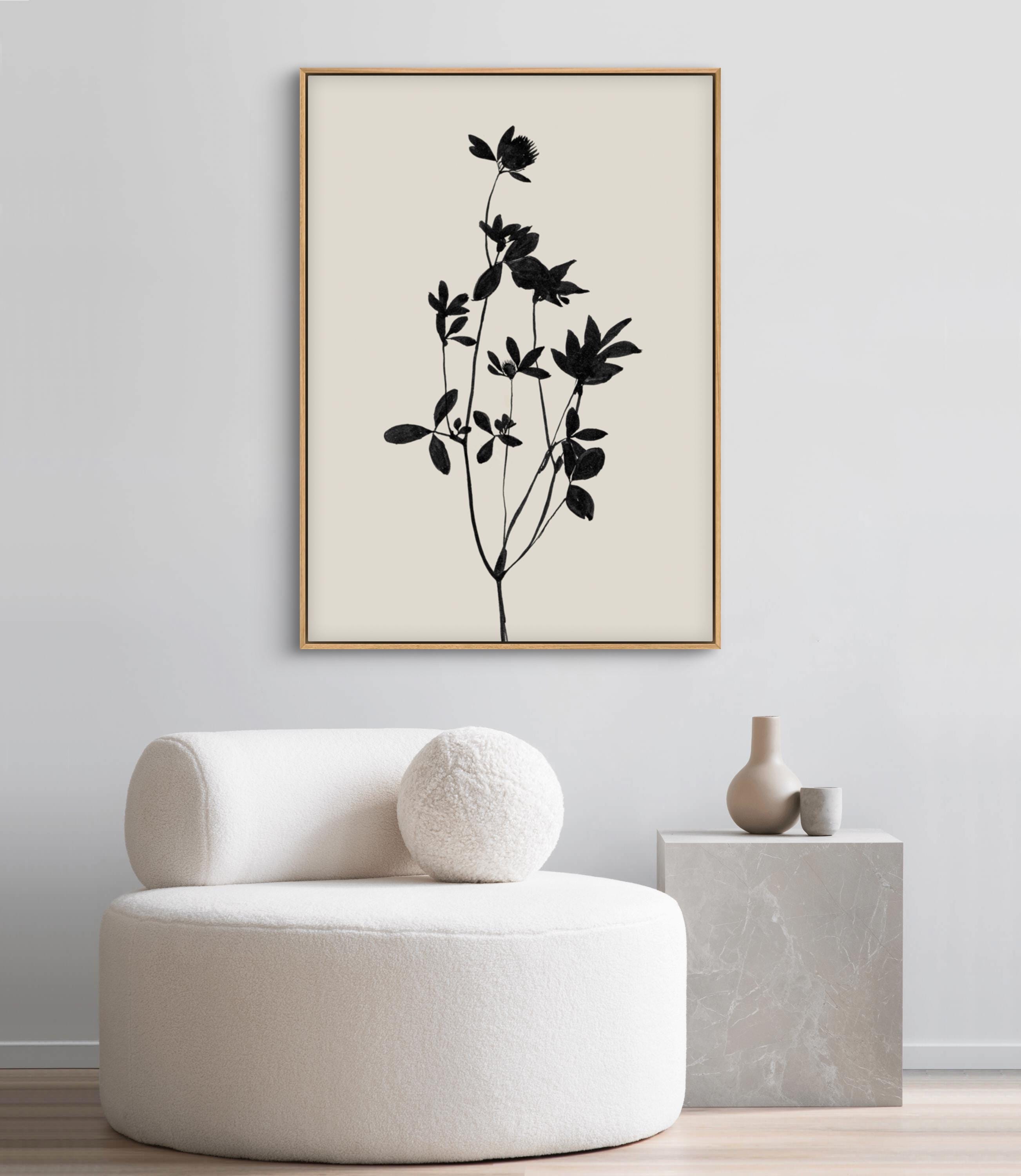 Botanical Art Print | Black and White Floral Sketch | Minimalist Plant ...