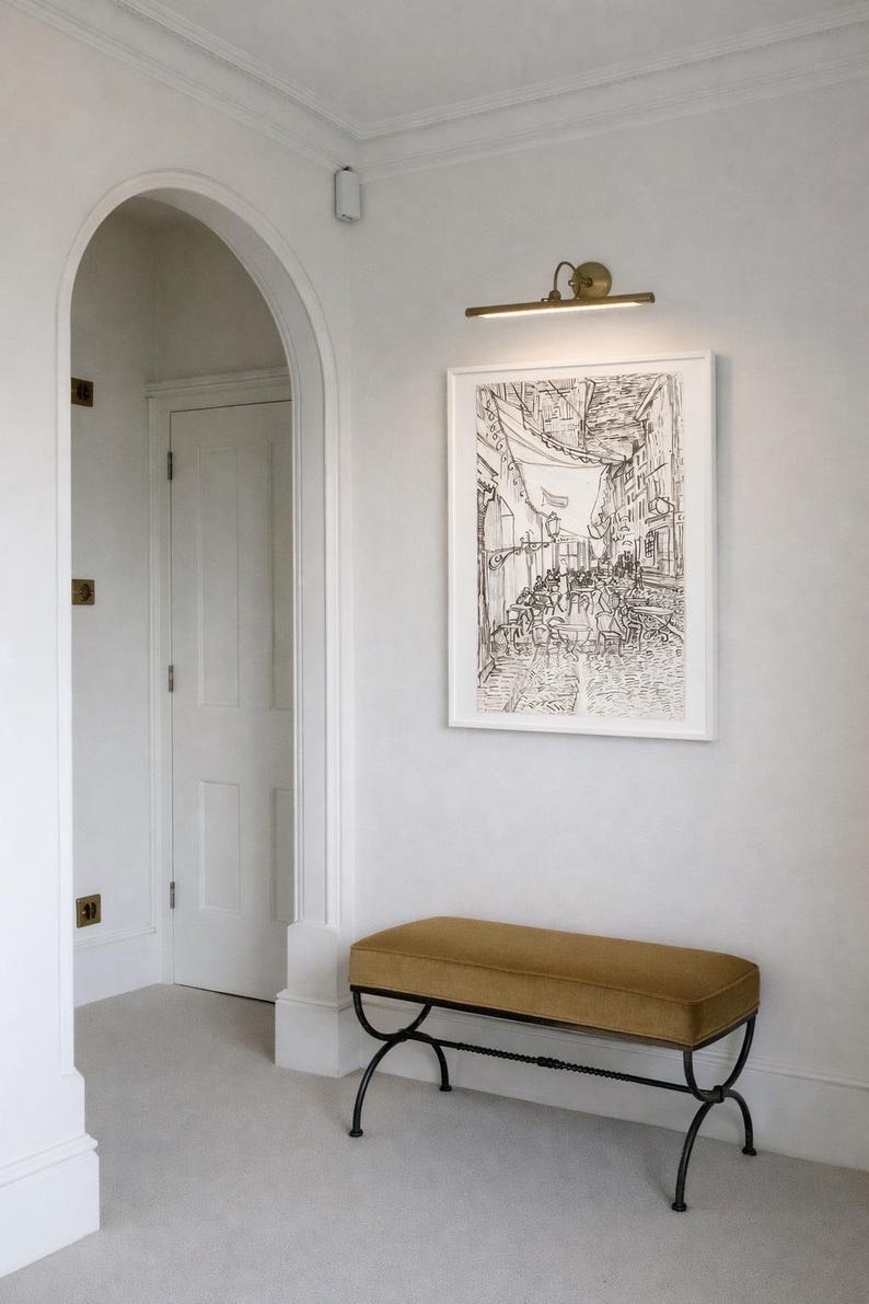Vintage Van Gogh Sketch Print | Cafe Terrace at Night, Parisian Wall Art | Dark Academia Decor | Digital Download image 2