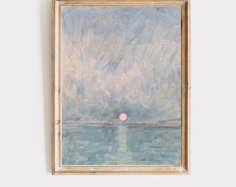 Impressionist Sunrise Seascape Art Print | Coastal Home Decor | Downloadable Art