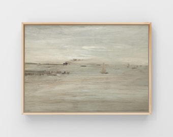 Sage Green Abstract Seascape Painting | Cottagecore Wall Art | Downloadable Print