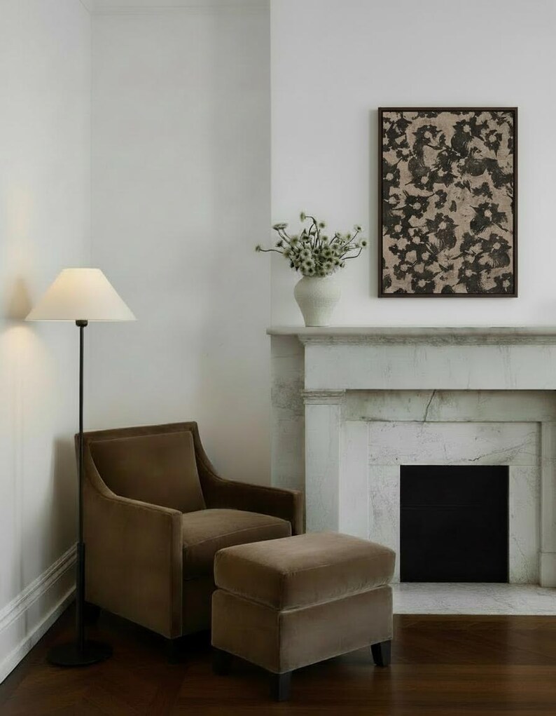 Vintage Warm Earthy Abstract Print | Wabi Sabi Wall Art | Old Money Decor | Moody Art | Digital Download image 2