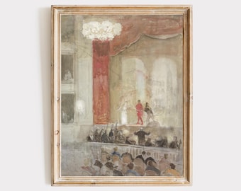 Impresión de acuarela de una ópera vintage: arte escénico (descargable)