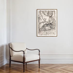 Vintage Van Gogh Sketch Print | Cafe Terrace at Night, Parisian Wall Art | Dark Academia Decor | Digital Download image 12