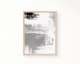Black gray abstract art, neutral color printables, modern abstract art, minimalist abstract art, digital download, simple wall art, abstract