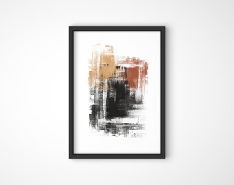 Neutrale moderne abstrakte Kunst, schwarz weiß beige abstrakte Kunst, minimale abstrakte Kunst, digitaler Download, Wandkunst bedruckbar, moderner abstrakter Druck