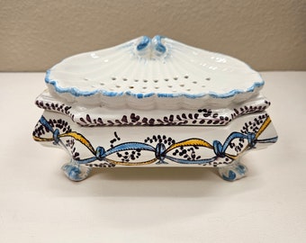 Meiselman Seashell Ceramic Soap Dish Hand Painted and Signed