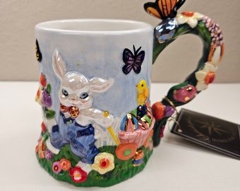 Radko Easter Dapper Family Mug with Original Box and Tags RARE