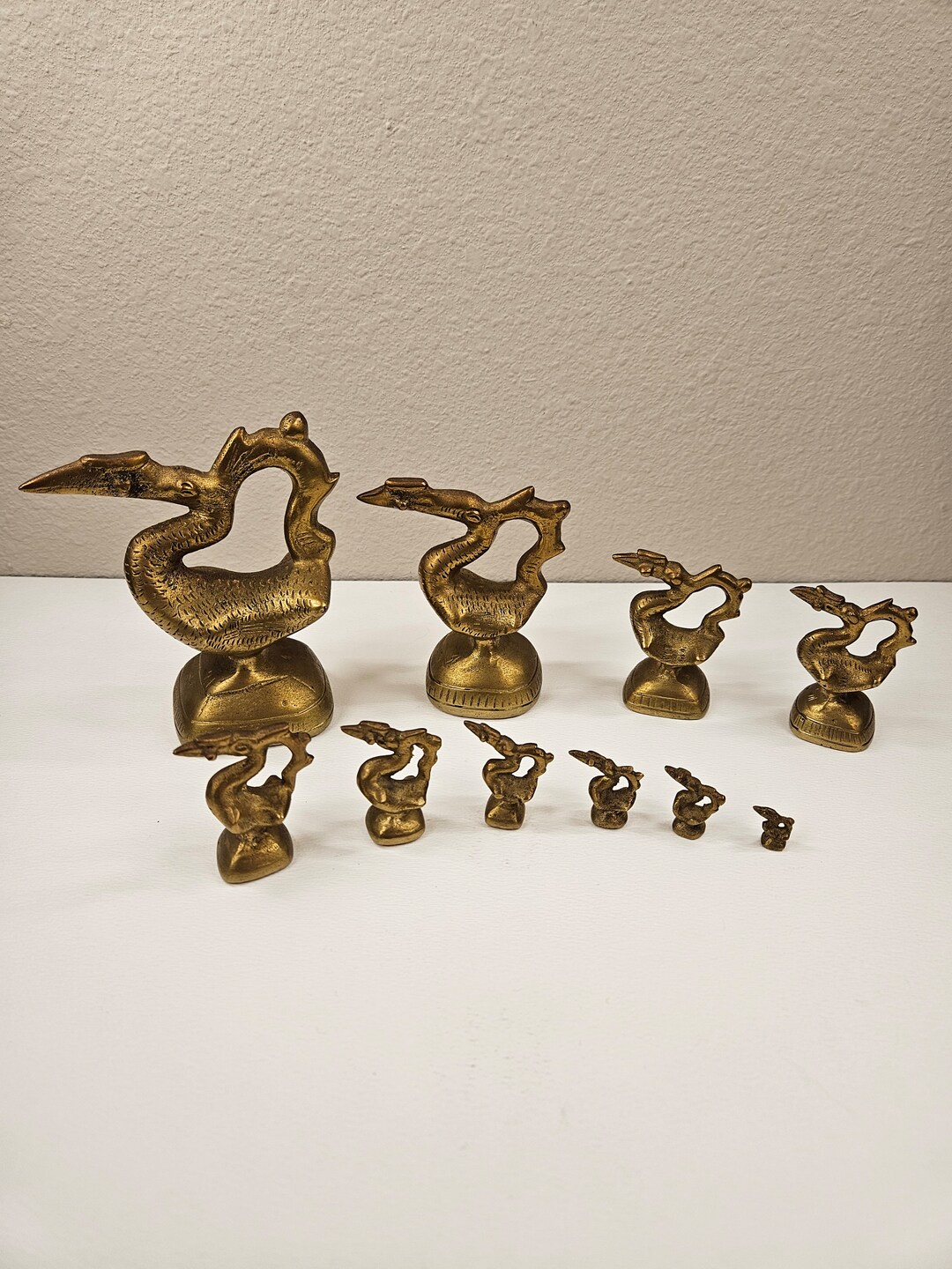 Vintage Burma Brass Hintha Bird Opium Weights Set of 10 - Etsy