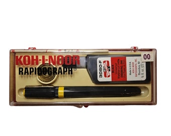 KOH-I-NOOR Rapidograph 7-Pen Technical Artist Set 3080-f INK