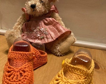 Handmade Crochet Knitted Newborn Baby Girls Booties Mary Jane Shoes 3 Sizes