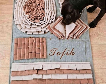 Alfombra de Olfato Personalizada para Perros con Nombre, Regalo Único Hecho a Mano para Razas Grandes, Juguete de Estimulación Mental Bespok