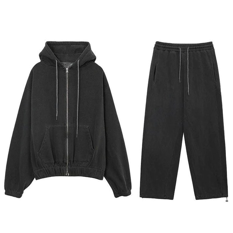 GS No. 94 Grey Zip-up Hoodie and Sweatpants zdjęcie 2