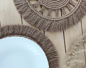 Handmade Cotton Cord Placemat Set: Boho Table Decor