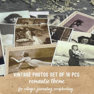 Romantische Vintage Postkarten Set - 16 Exquisite Fotografien Reproduktionen 7 x 10 cm. Romantisch und SPA-Thema, Journaling Karten, Papier Handwerk Ephemera