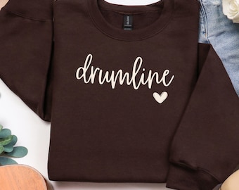 Drumline Sweatshirt, Drummer Gift, Heart Sweater, Percussion, Director Gift, Winter Drum Line Shirt, Band Mom, Marching Band, WGI Drums