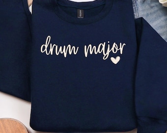 Drum Major Sweatshirt, Drum Major Gift, Heart Sweater, Director Gift, Conductor Shirt, Band Mom, Marching Band Shirt, Podium Game Day Top