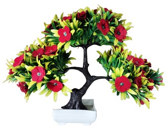 Handmade Tree Artificial Plants for Home Decor,Artificial Flowers Pot with vase, Artificial Flowers for Decoration