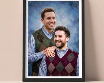 Framed Unframed Custom Brother Portrait Step Brothers Poster Funny Brother Gift Gift for Him Personalized Bro Gift Funny Custom Portrait