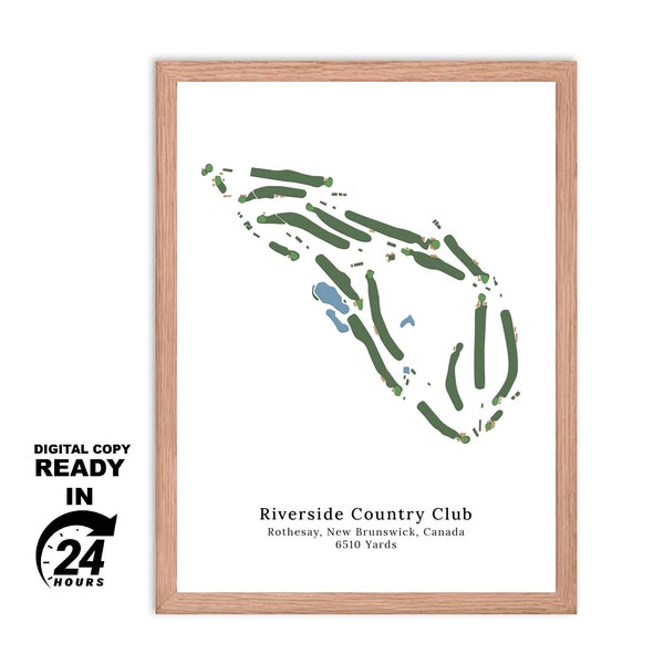 Riverside Country Club Portraits | Custom Golf Course Map | Golf Gift Ideas | Illustrated golf course | Gifts | Golfers Gift | Golfers