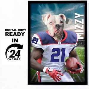 American football, Custom Buffalo bills, Pet portrait, Football Pet Portrait, Football Gift Idea,Funny football Pet Canvas