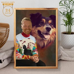 Custom Olan Mills Pet Portrait | 1970s 80s Vintage Olan mills Poster | Funny poster | Dad and daughter Portraits | Classic | Christmas Gift