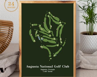 Personalized golf Course | Augusta National Golf Club Portrait | Illustrated Golf Club | Illustrated golf course | Gifts For Golfers | Gift