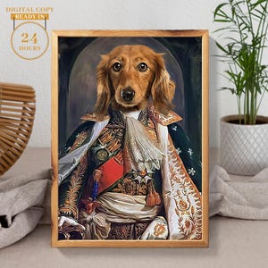 Personalized Napoleon I Pet Poster I Commander of the Army | Renaissance Pet Portrait | Cat Dog Portrait | Renaissance |  General Portrait