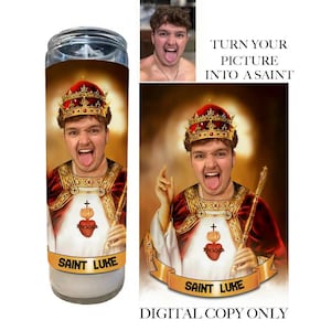 Custom Face Saint Prayer Candle Label | Funny Prayer Candle | Funny Candle | Gift to friend Candle  | Family Candle | DIGITAL COPY ONLY