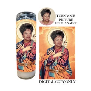 Vela de oração de santo personalizada | Vela de oração personalizada | Santo engraçado de animais de estimação | Vela de madrinha de casamento | Etiqueta de vela engraçada | SOMENTE CÓPIA DIGITAL